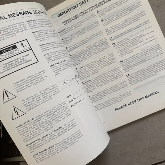 Yamaha S90ES Owner's Manual + Data List Booklet Synthesizer Guides - Picture 6 of 7